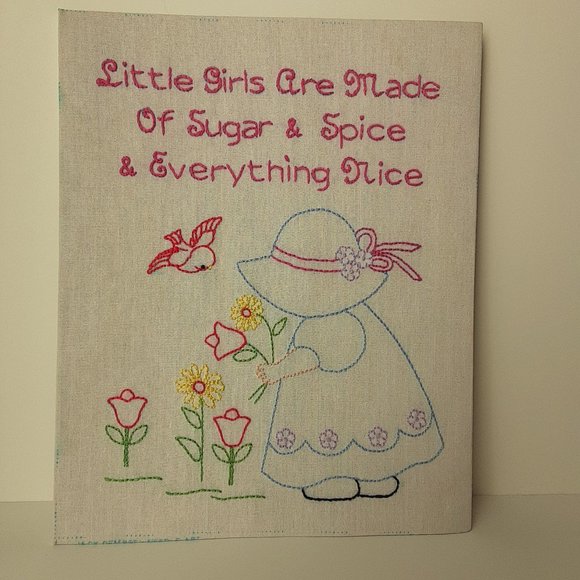 Vintage Embroidery Sampler Little Girls Jack Dempsey Needle Art Flowers Redbird - Picture 1 of 2
